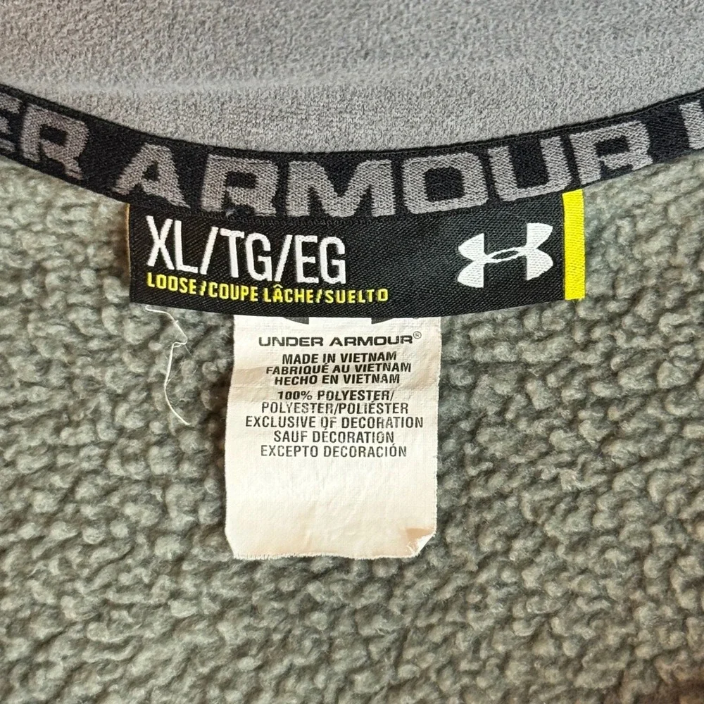 Under Armour Mens XL Gray Sherpa Lined Quarter Zip Fleece Pullover